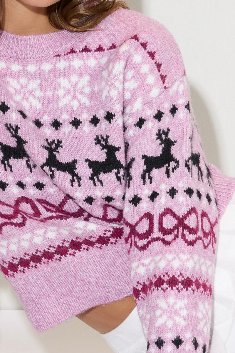 fair isle reindeer jacquard sweater fair isle reindeer jacquard sweater