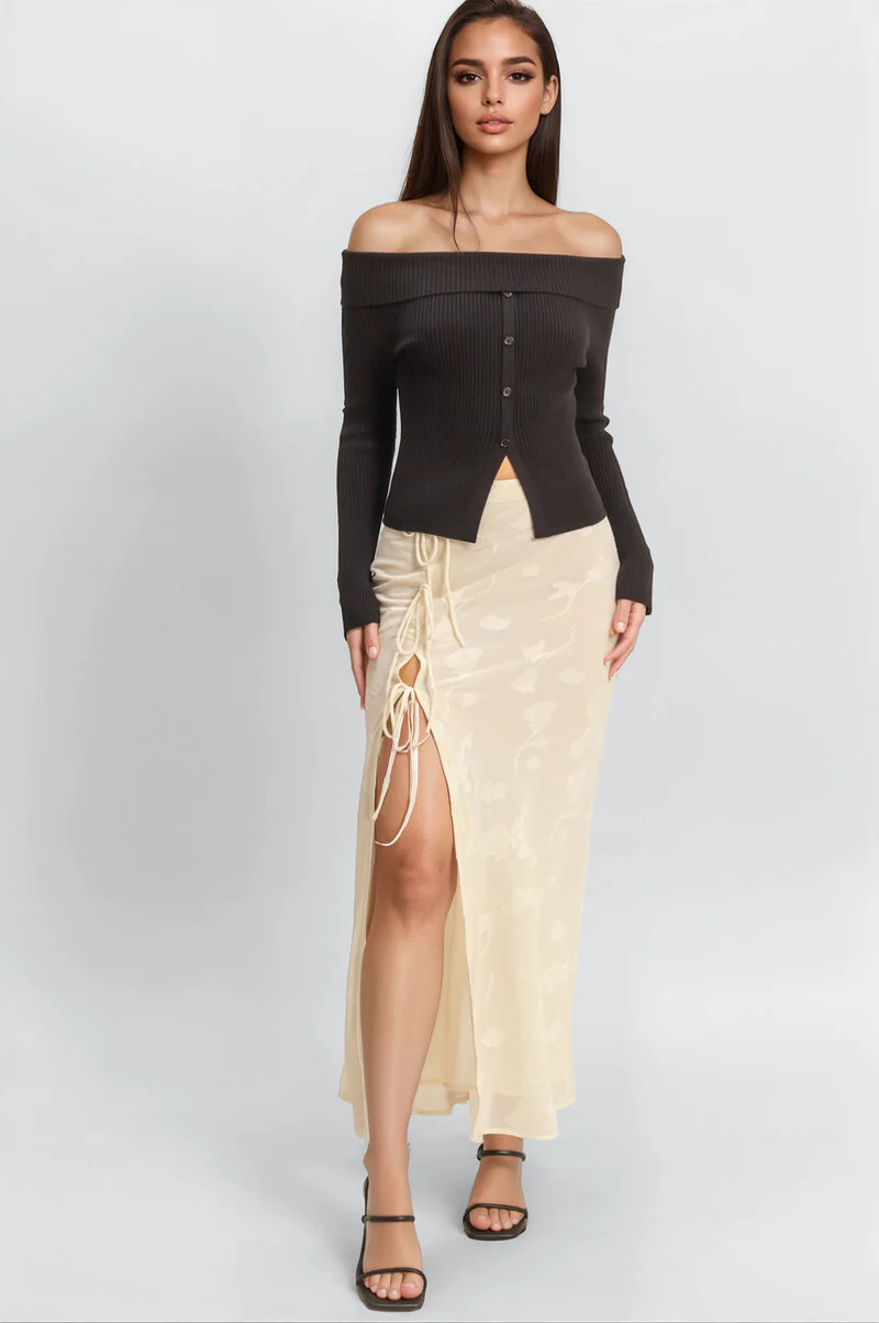 ribbed off the shoulder sweater knit top ribbed off the shoulder sweater knit top