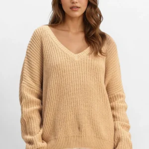 v neck knit sweater
