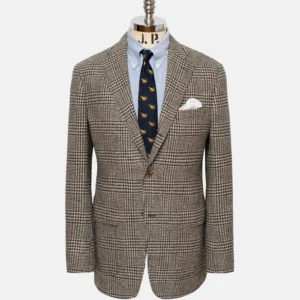 made in usa black & cream herringbone lambswool sport coat (copy)