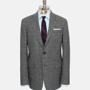 made in usa black & white prince of wales fox flannel suit