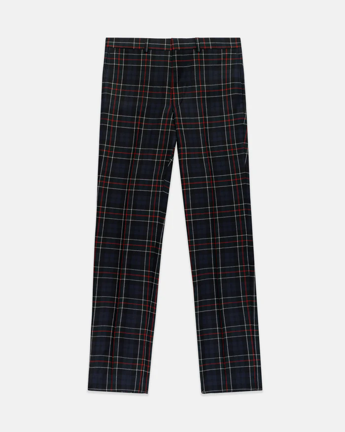 made in canada blue & red tartan wool trouser made in canada blue & red tartan wool trouser