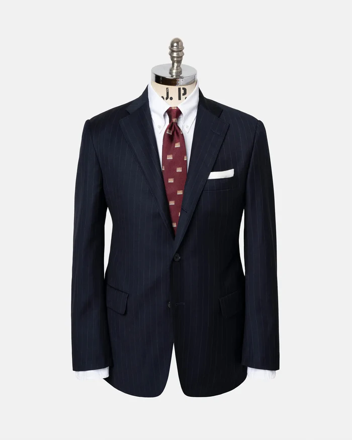 made in usa navy chalkstripe super 120s wool suit made in usa navy chalkstripe super 120s wool suit