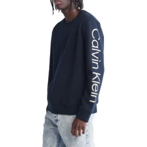 long sleeves logo crewneck fleece