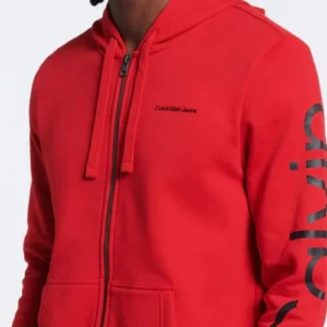 long sleeves traveling logo full zip hoodie