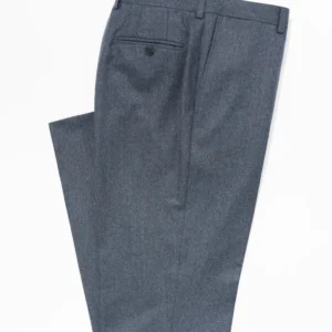 made in canada dark blue wool flannel trouser