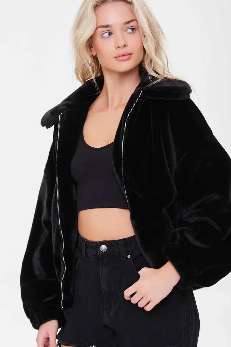 faux fur angel graphic jacket faux fur angel graphic jacket