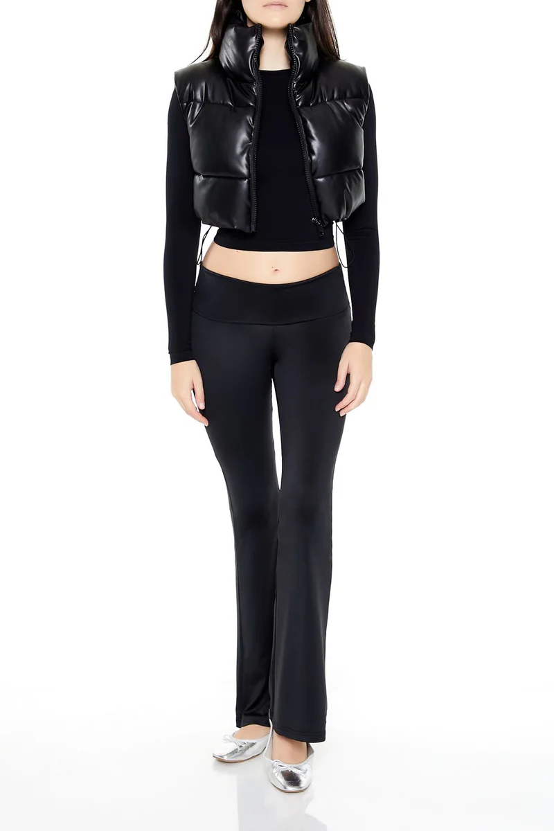 quilted faux leather cropped vest quilted faux leather cropped vest