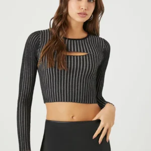 cutout sweater knit crop top