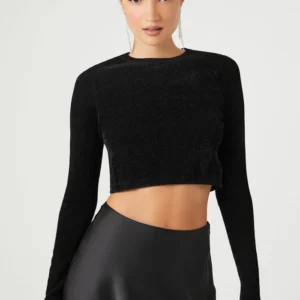 cropped long sleeve sweater