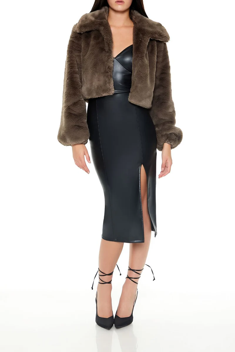 plush cropped coat plush cropped coat