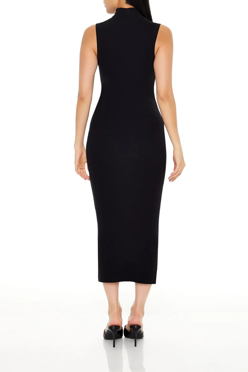 ribbed knit mock neck midi dress ribbed knit mock neck midi dress