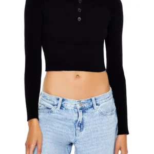 ribbed knit cropped sweater