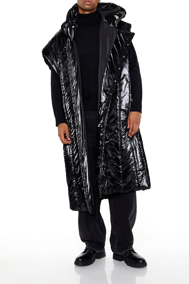 hooded longline puffer vest hooded longline puffer vest