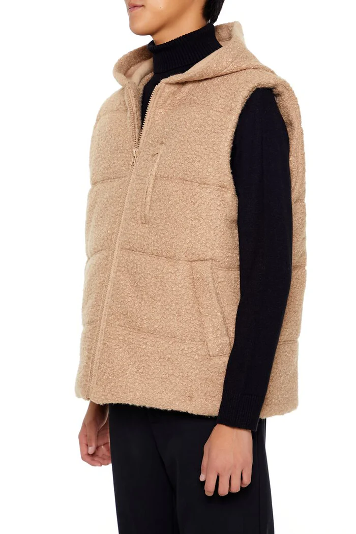 hooded faux shearling vest hooded faux shearling vest