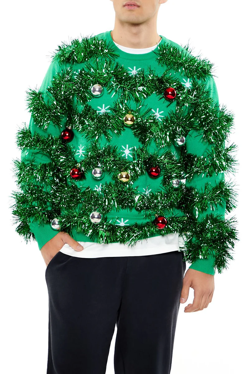 unisex tinsel & ornament sweater unisex tinsel & ornament sweater