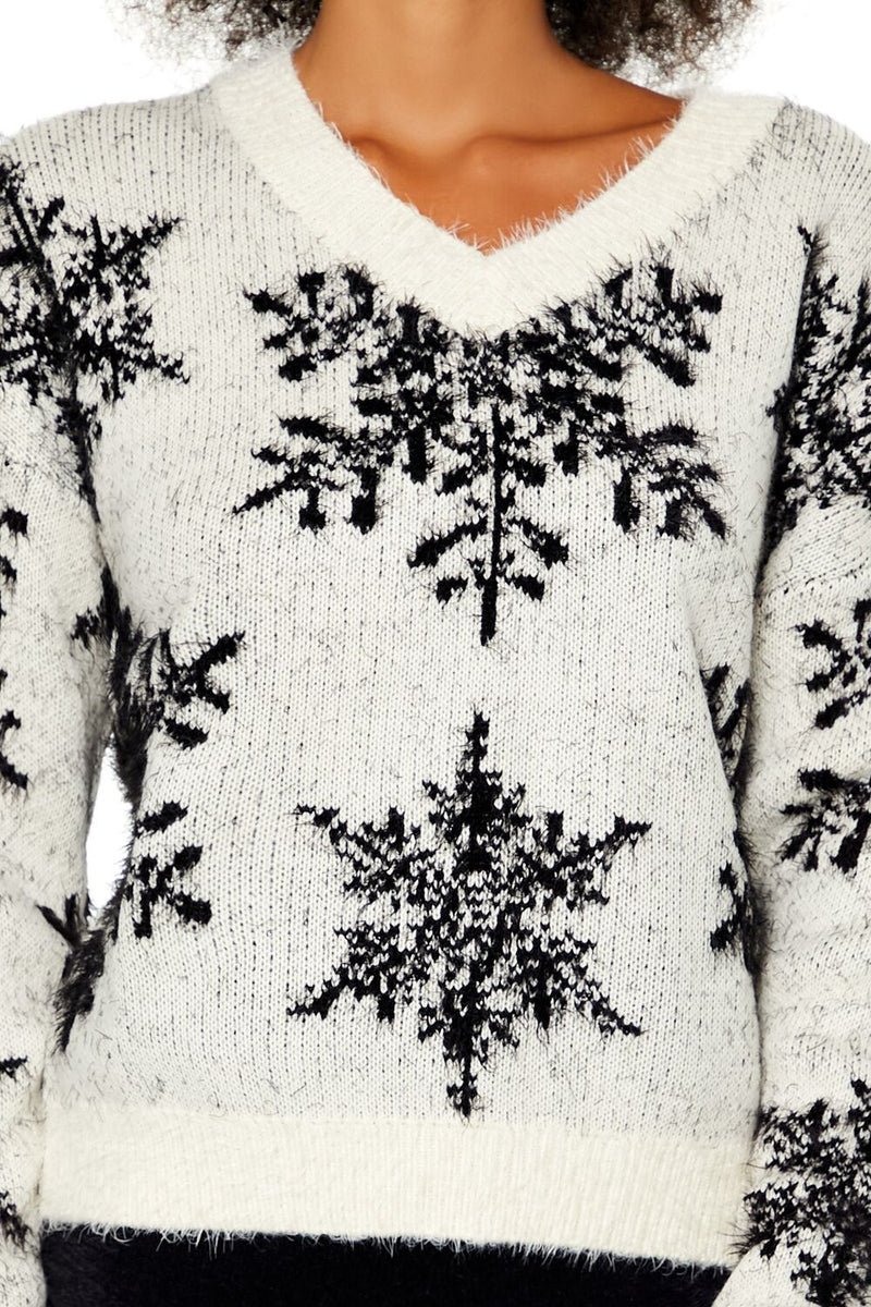 fuzzy knit snowflake sweater fuzzy knit snowflake sweater