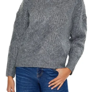 textured marled knit sweater