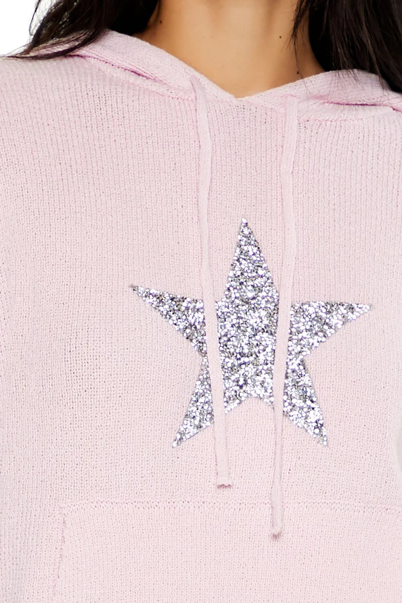 hooded glitter star sweater hooded glitter star sweater