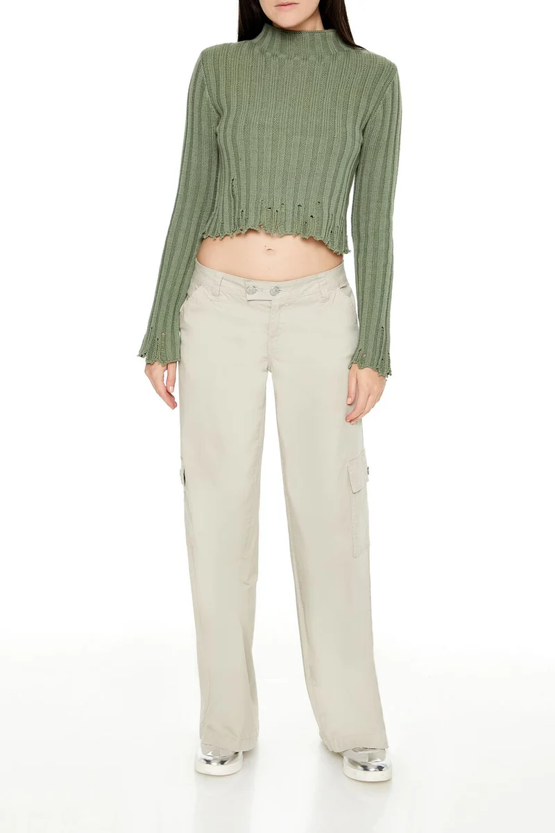 distressed mock neck sweater distressed mock neck sweater