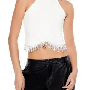 rhinestone trim tank top