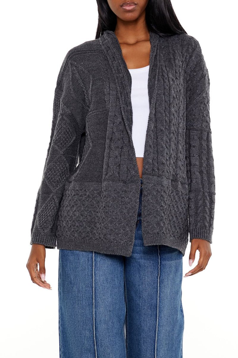 mixed knit cardigan sweater mixed knit cardigan sweater