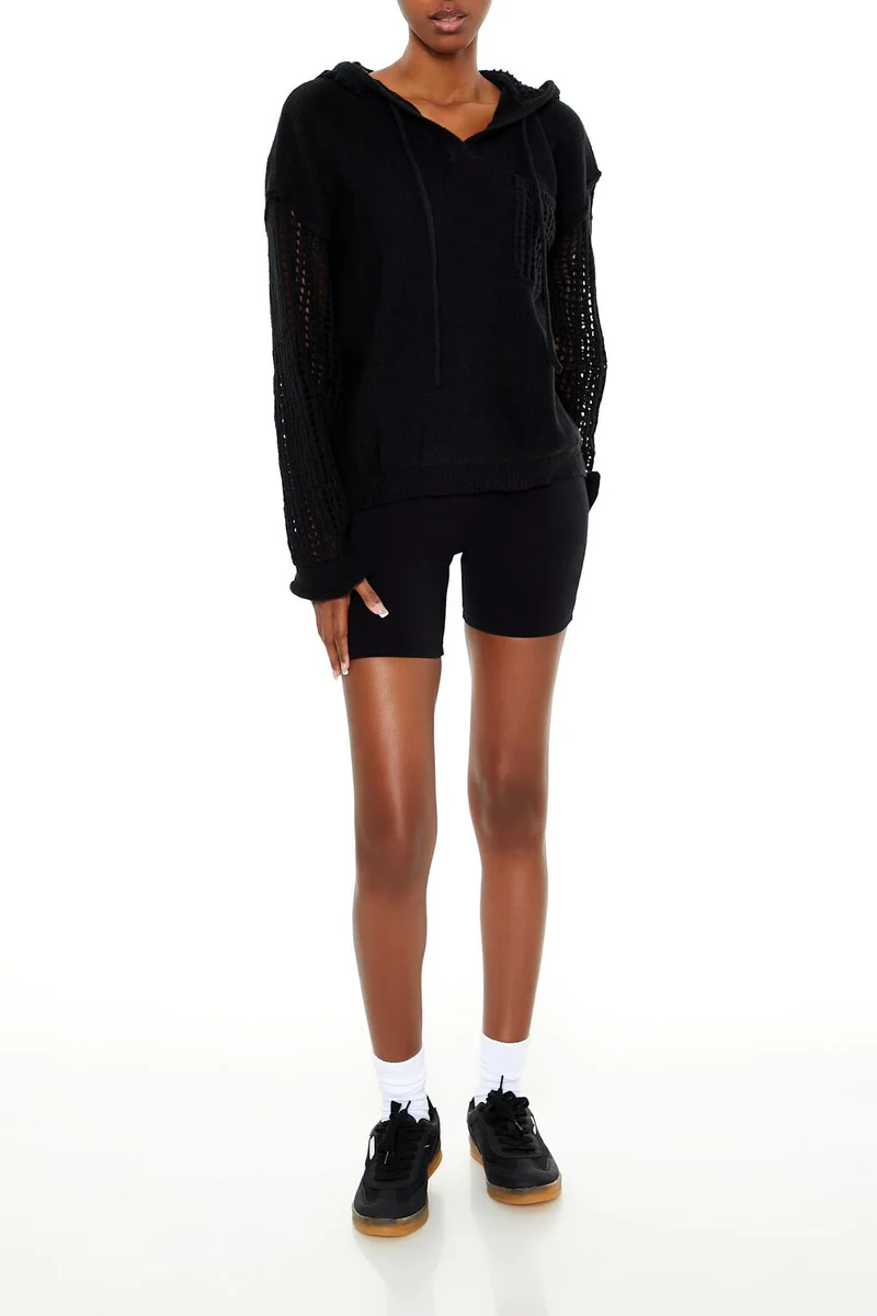 open knit netted hoodie open knit netted hoodie