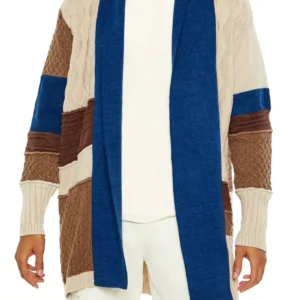colorblock cardigan sweater