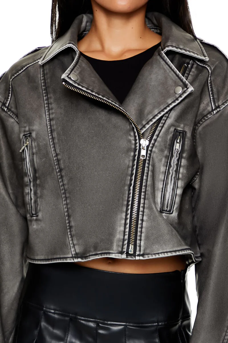 faux leather cropped moto jacket faux leather cropped moto jacket