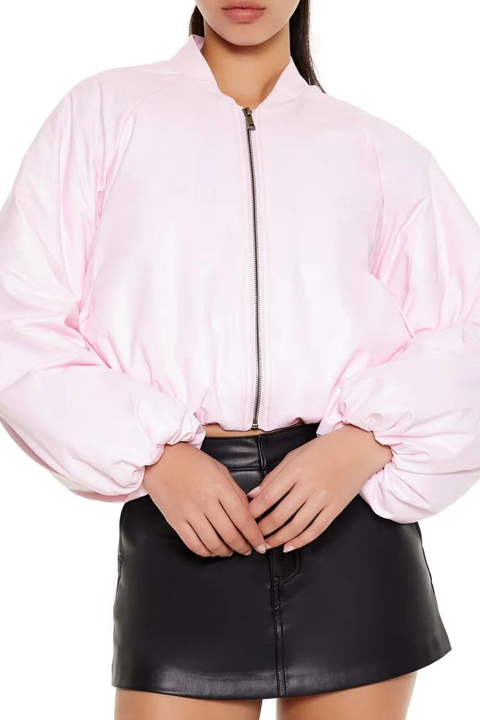 faux leather balloon sleeve jacket faux leather balloon sleeve jacket