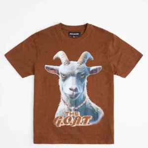 goat rhinestone short sleeve tee brown