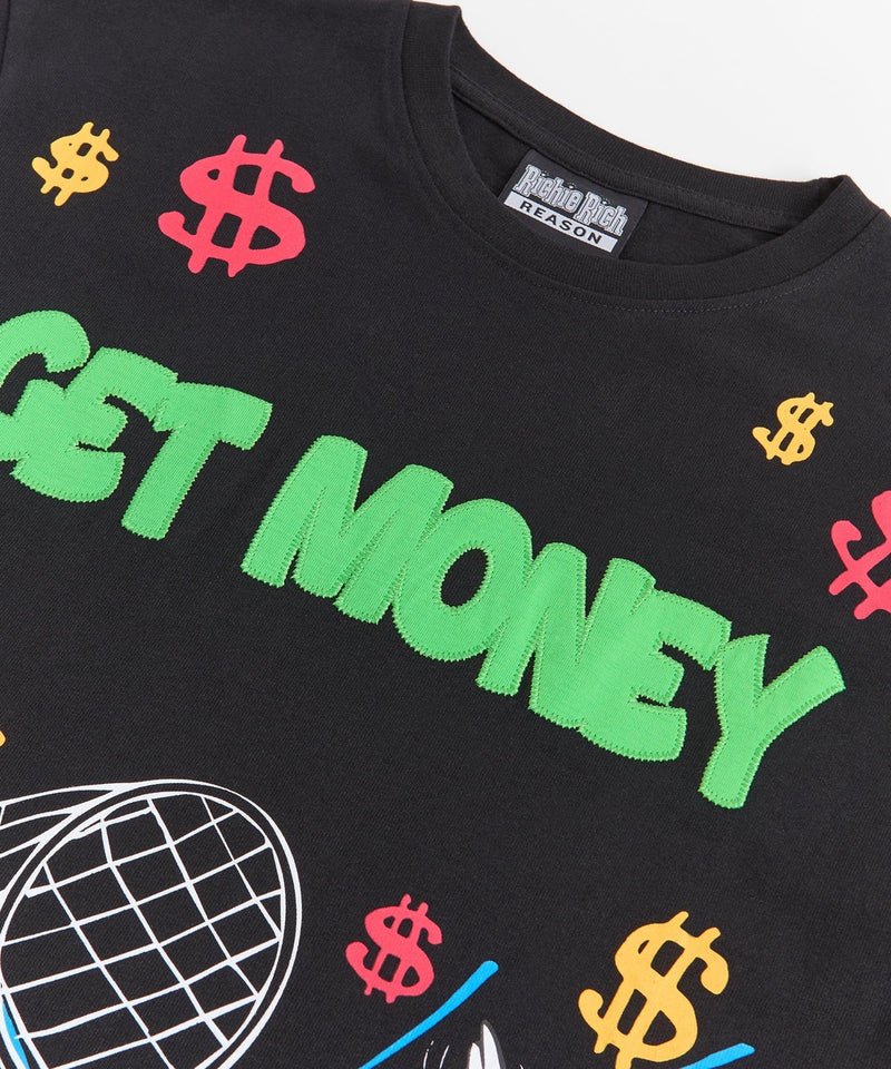 richie rich get money applique short sleeve tee black richie rich get money applique short sleeve tee black