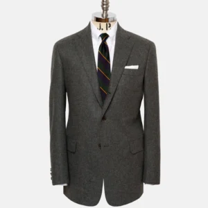 made in usa solid grey fox flannel suit